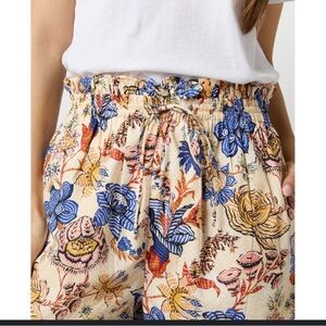 Ulla Johnson High Waist Floral Shorts - floral cotton Blue and Yellow